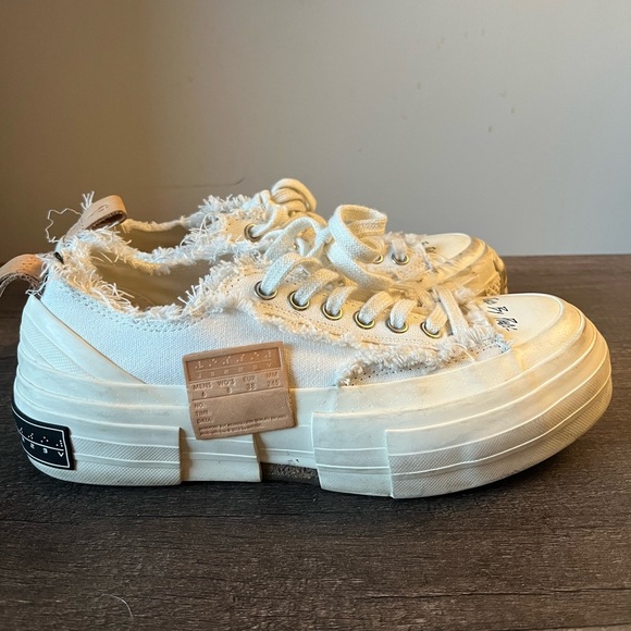 Vessel Frayed White and Cream Casual Sneakers - 6M 8W - Picture 3 of 13